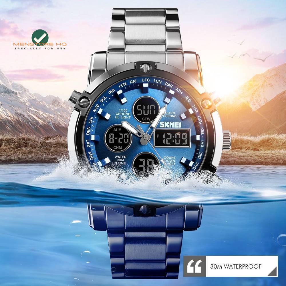 Luxury Style Sport Men’s Watch Sports Watches Watches cb5feb1b7314637725a2e7: Black|Silver Black|Silver Blue|Silver White